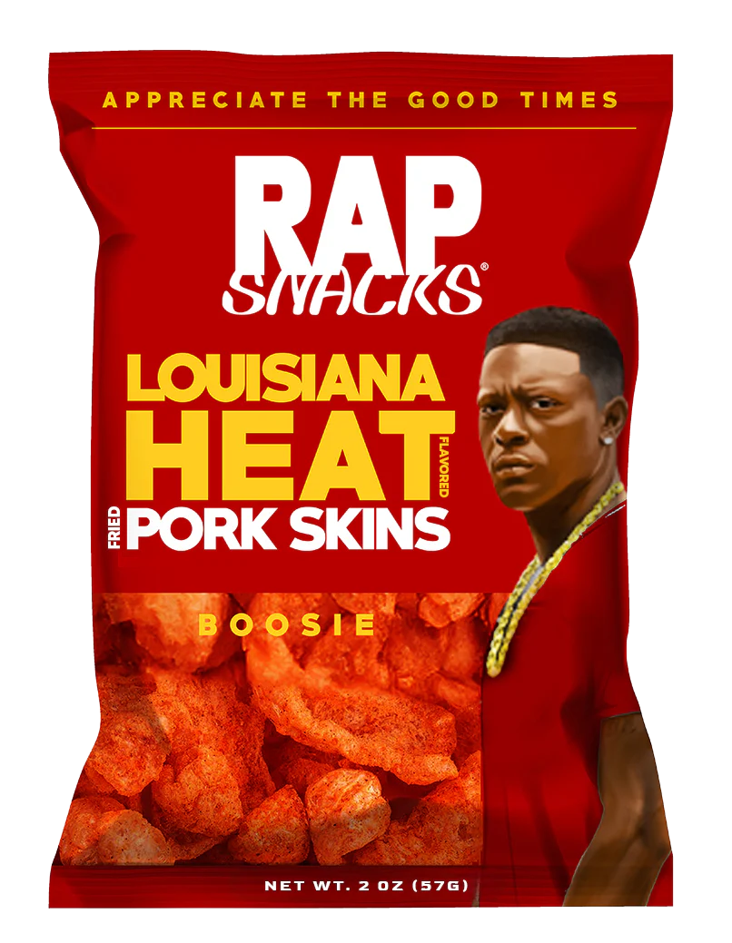 Rap Snacks Boosie Louisiana Heat Fried Pork Skins (1.75oz) (12 bags)