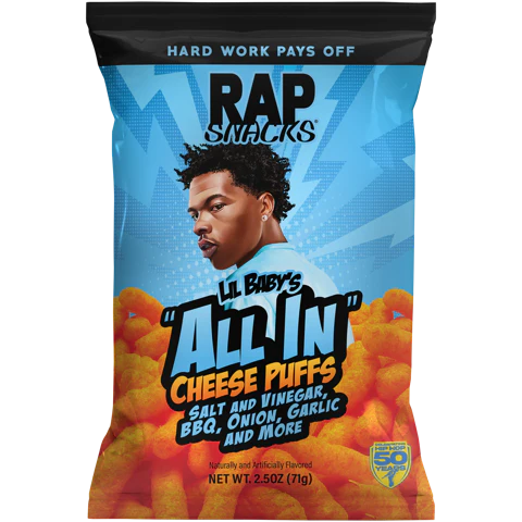 Rap Snacks Lil Baby's All In Cheese Puffs (2.5oz) (12 bags)